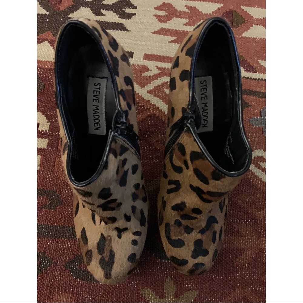Leopard Print Steve Madden Platform Heeled Booties - image 2